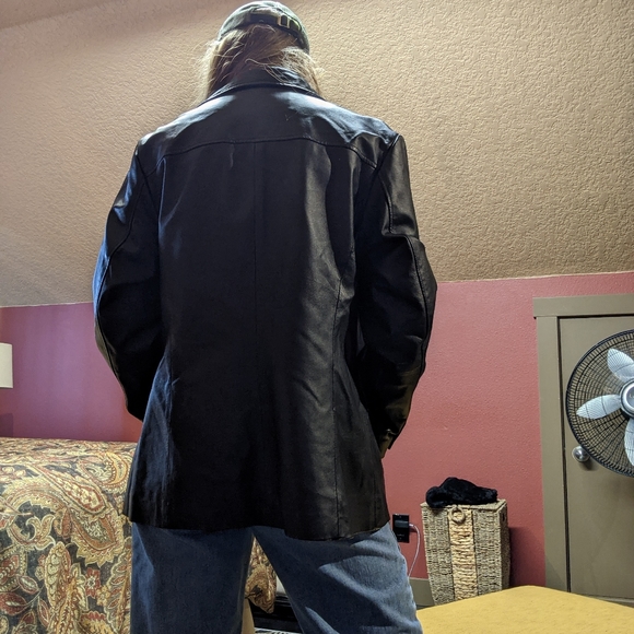 Dunne & Cole Leather blazer jacket black - Picture 2 of 8